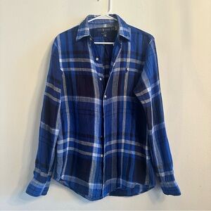Ralph Lauren Blue Plaid Casual Button Down Shirt